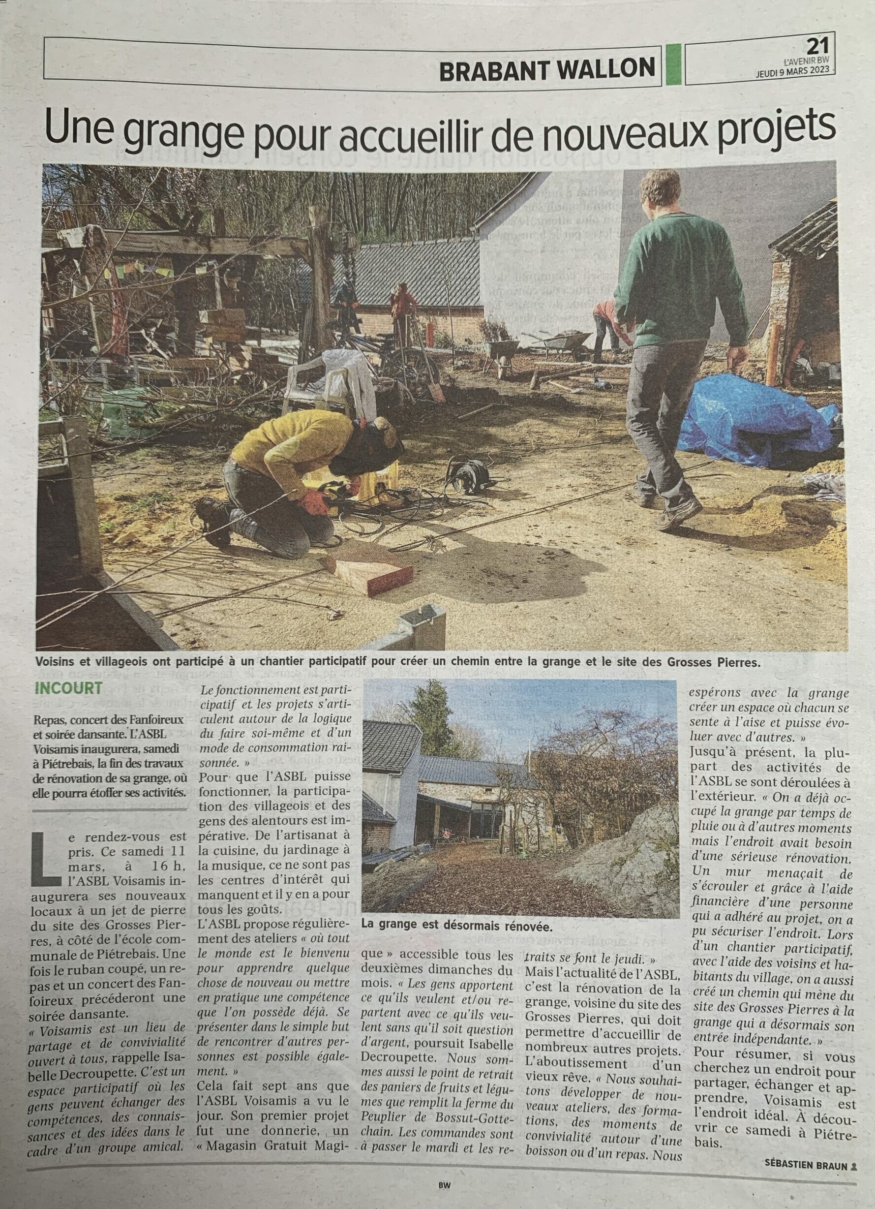 Article Voisamis Vers l'Avenir 9mars23